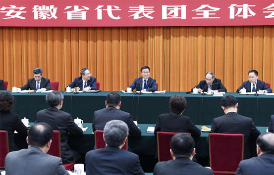 栗战书王沪宁赵乐际韩正分别参加全国人大会议一些代表团审议